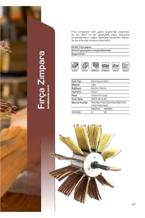KB POLARİS FIRÇA ZIMPARA 50*55*60 MM 180 KUM