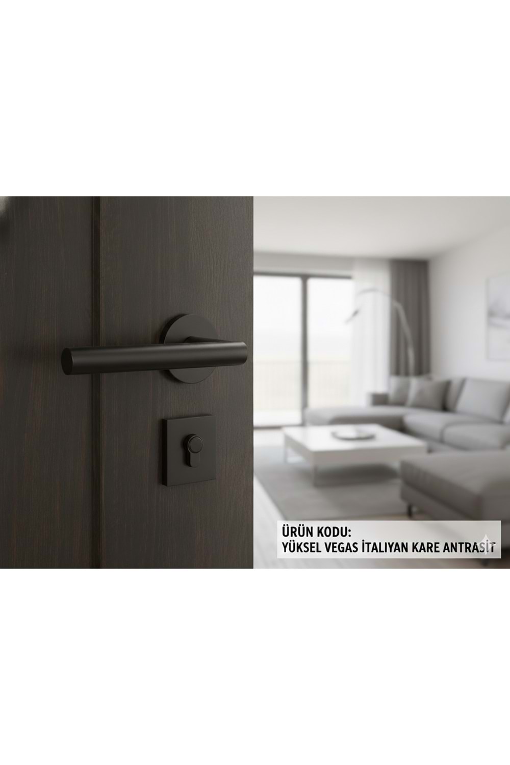 YÜKSEL VEGAS İTALYAN KARE ROZETLİ ANTRASİT WC KAPI KOLU