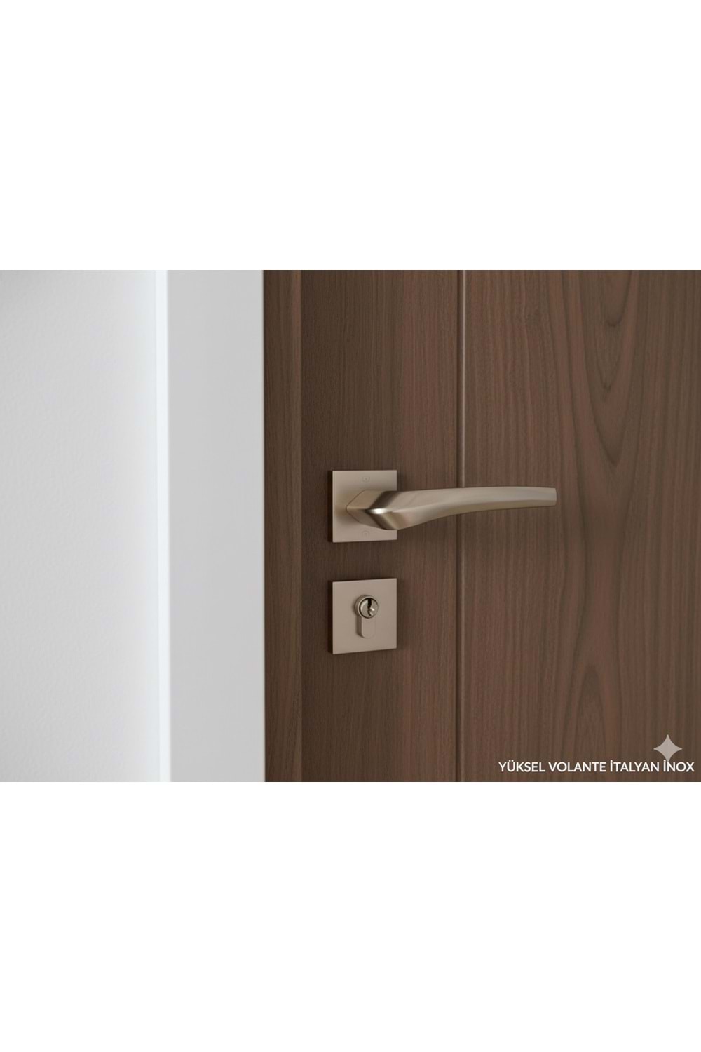 YÜKSEL VOLANTE İTALYAN KARE ROZETLİ İNOX WC KAPI KOLU