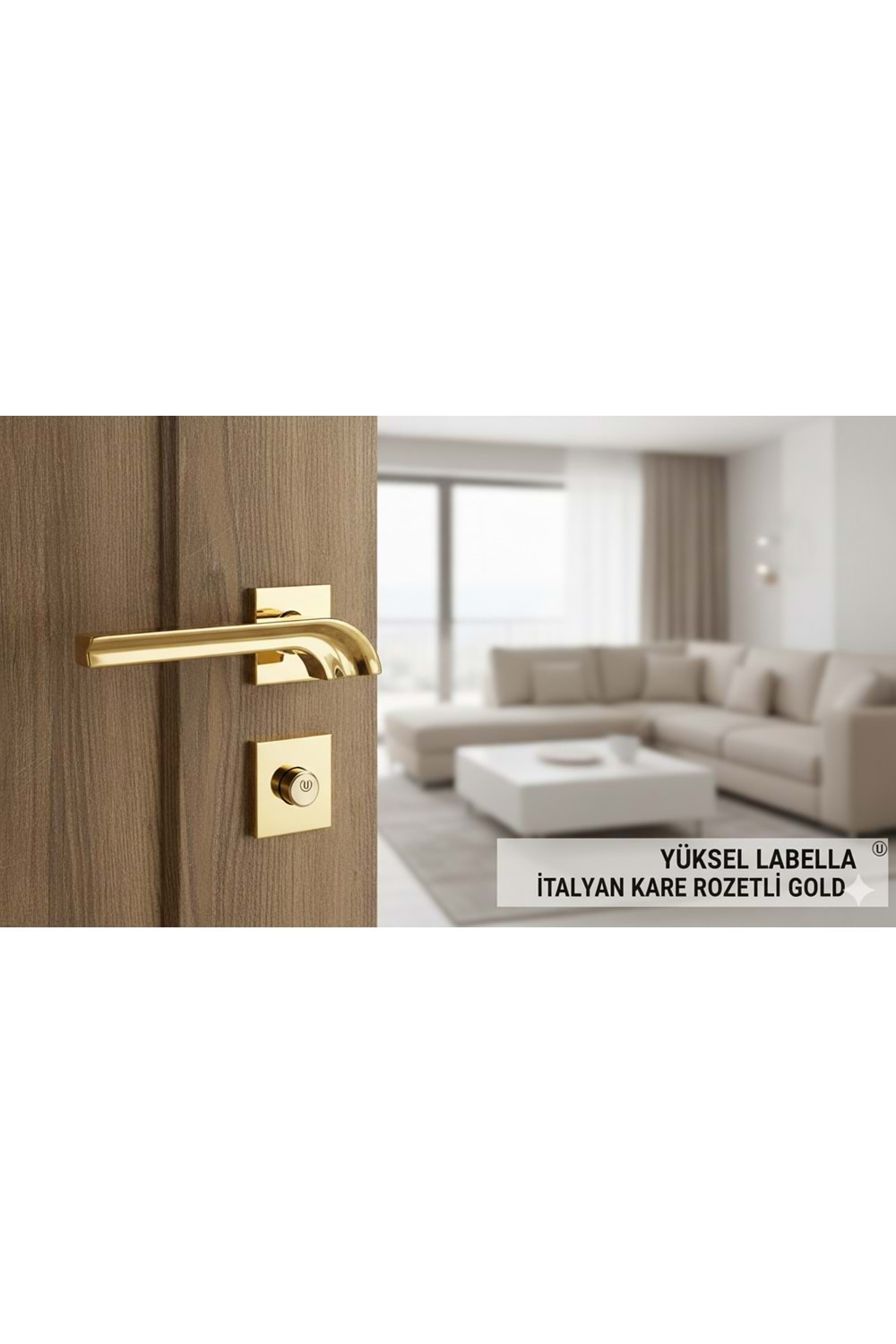 YÜKSEL LABELLA İTALYAN KARE ROZETLİ GOLD YALE KAPI KOLU