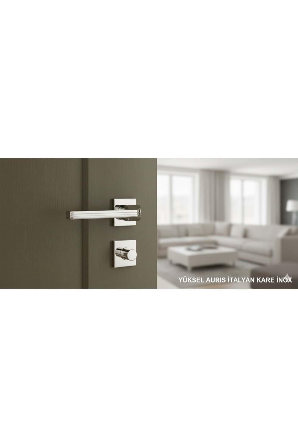 YÜKSEL AURİS İTALYAN KARE ROZETLİ KROM YALE KAPI KOLU