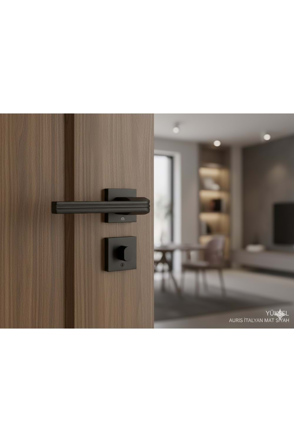 YÜKSEL AURİS İTALYAN KARE ROZETLİ SİYAH WC KAPI KOLU