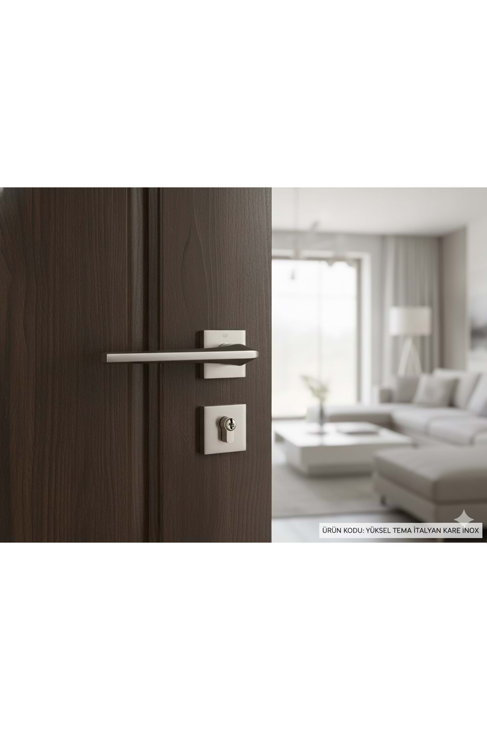 YÜKSEL TEMA İTALYAN KARE ROZETLİ İNOX WC KAPI KOLU