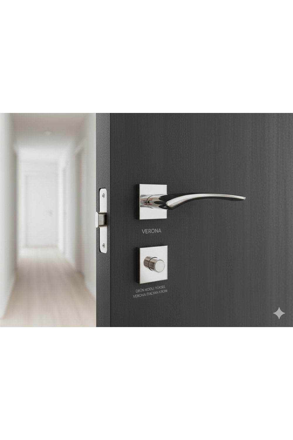 YÜKSEL VERONA İTALYAN KARE ROZETLİ KROM WC KAPI KOLU