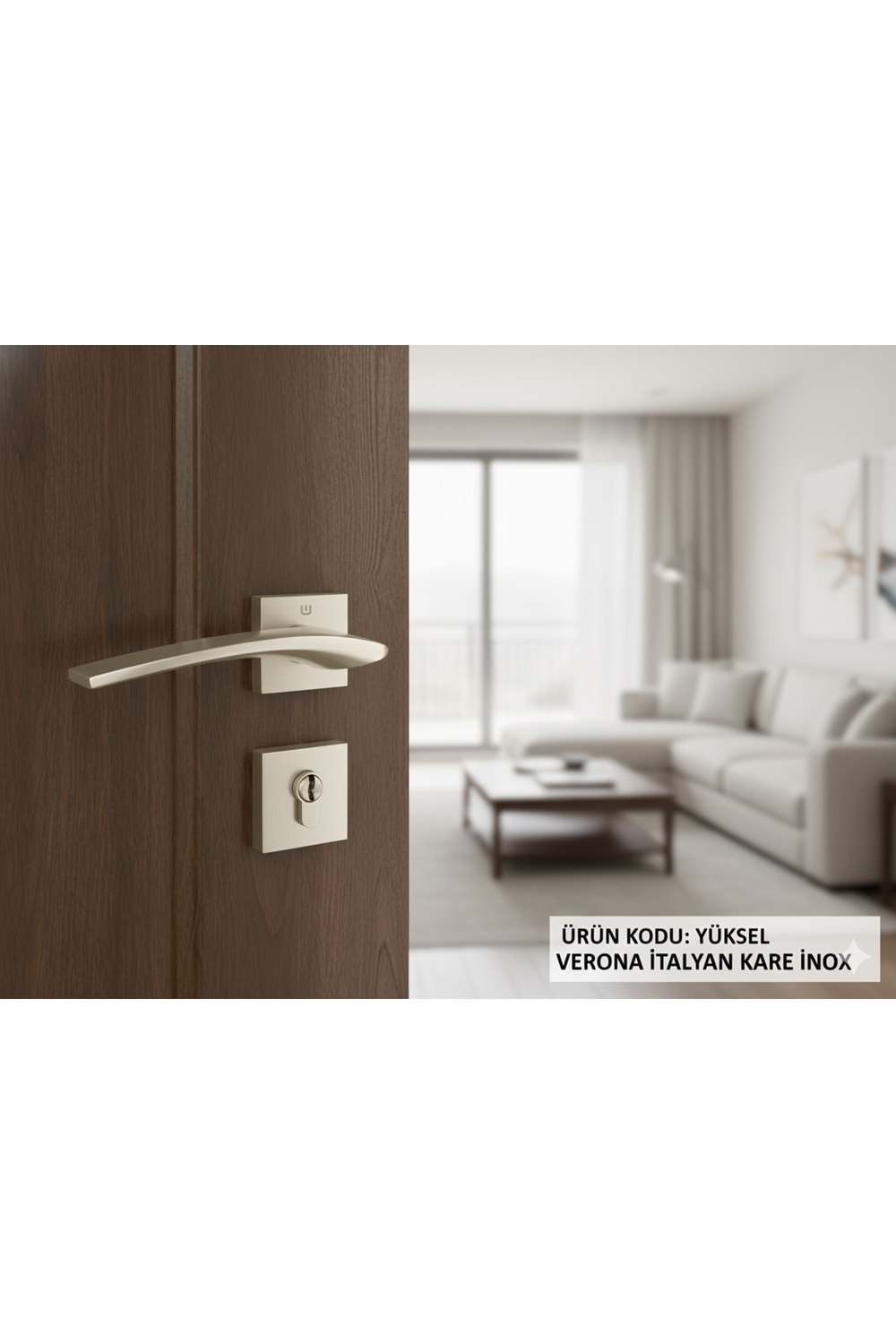 YÜKSEL VERONA İTALYAN KARE ROZETLİ İNOX WC KAPI KOLU