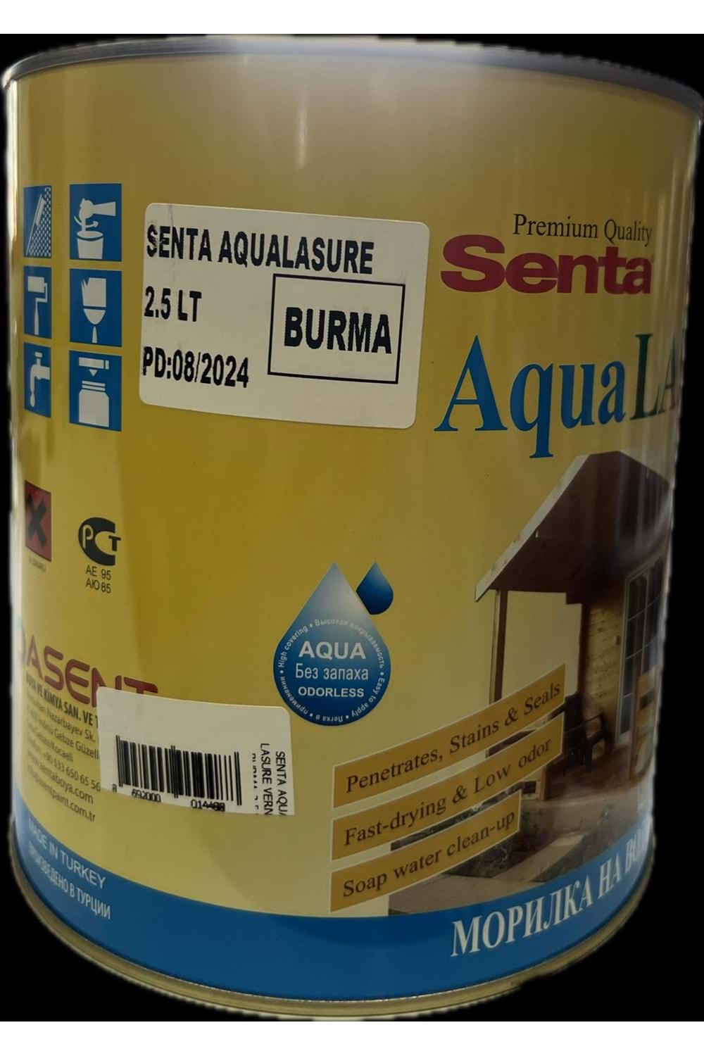 SENTA AQUA LASURE VERNİK BURMA 2,5 L