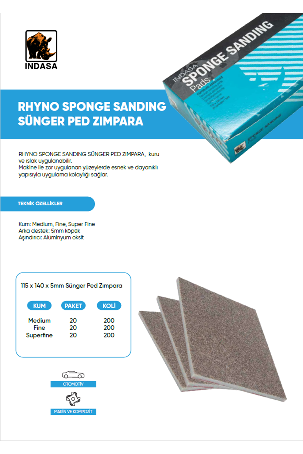 INDASA SPONGE SUPERFINE ZIMPARA