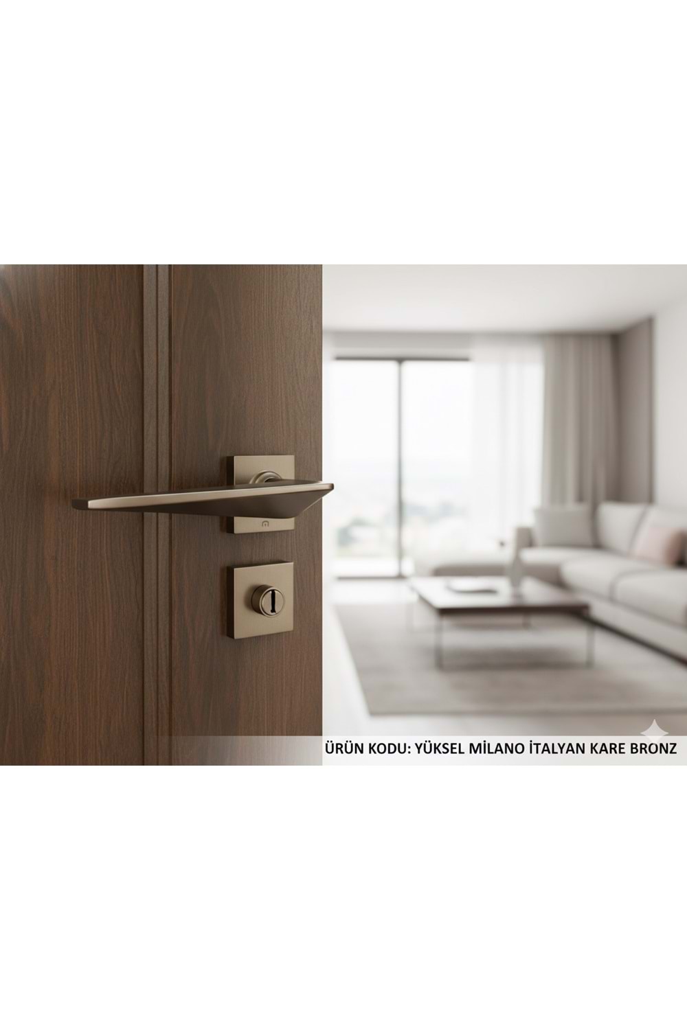 YÜKSEL MİLANO İTALYAN KARE ROZETLİ İNOX ODA KAPI KOLU